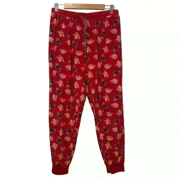Goodnight Kiss Warm Soft Sloth Pajama Jogger Pants Size L - Picture 1 of 7